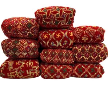 Velvet zari embroidery with sequence