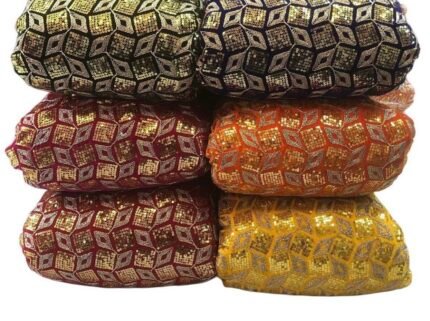 Velvet zari embroidery with sequence