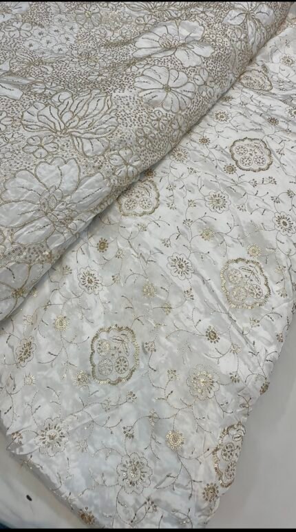 Natural Crepe embroidery & dyeable