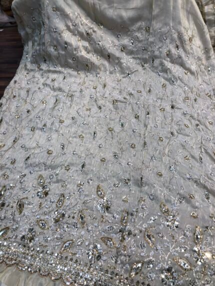 Pure cosmos silk heavy beads embroidery